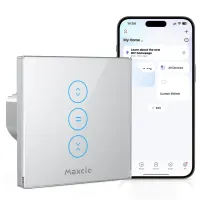 Розумний сенсорний Wi-Fi вимикач для ролет Maxcio, сумісний з Alexa та Google Home, з таймером та голосовим керуванням