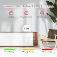 Детектор угарного газа Putogesafe с батареей на 10 лет, LCD-дисплеем, памятью пиковых значений, сертификат EN50291 — фото 5