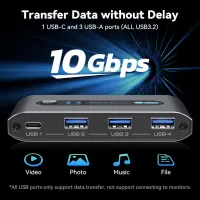 PVBCTCSID 10Gbps USB C Switch 2 PC Share USB C&A Devices for Mouse Keyboard Printer Scanner etc. With Desktop Controller — фото 4
