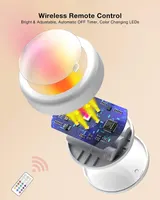 Набір з 6 LED-світильників Puck Lights з пультом, RGB підсвітка 13 кольорів для шафи