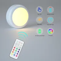 Набір з 6 LED-світильників Puck Lights з пультом, RGB підсвітка 13 кольорів для шафи — фото 3