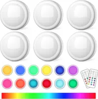 Набір з 6 LED-світильників Puck Lights з пультом, RGB підсвітка 13 кольорів для шафи — фото 4