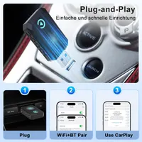 Адаптер CarPlay для iPhone, конвертер проводного CarPlay в беспроводной, Plug&Play для авто — фото 4