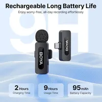 Мікрофон-петличка BOYA BY-V10 для iPhone 15/Android (USB-C), бездротова, 100м, 9год роботи — фото 3