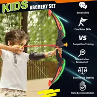 2 Pack Bow and Arrow for Kids Sports and Outdoor Play Toys Archery Set with LED Light Up 16 Arrows 1 Standing Target 2 Quiver Indoor Outdoors Toy for Age 4-12 Year Old Boy Girl Gift