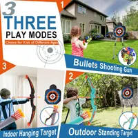 2 Pack Bow and Arrow for Kids Sports and Outdoor Play Toys Archery Set with LED Light Up 16 Arrows 1 Standing Target 2 Quiver Indoor Outdoors Toy for Age 4-12 Year Old Boy Girl Gift — фото 6
