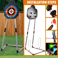 2 Pack Bow and Arrow for Kids Sports and Outdoor Play Toys Archery Set with LED Light Up 16 Arrows 1 Standing Target 2 Quiver Indoor Outdoors Toy for Age 4-12 Year Old Boy Girl Gift — фото 9