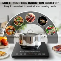Індукційна плита AMZCHEF 1800 Вт, 20 рівнів потужності, таймер, настільна, портативна — фото 4