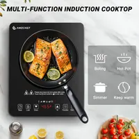 Индукционная плита AMZCHEF 1800 Вт, 20 уровней мощности, таймер, настольная, портативная — фото 2
