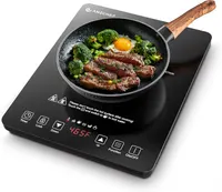 Индукционная плита AMZCHEF 1800 Вт, 20 уровней мощности, таймер, настольная, портативная — фото 8