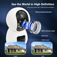 Wi-Fi IP-камера 2 Мп, двойной объектив, 1080p, ночное видение, двусторонняя связь — фото 3