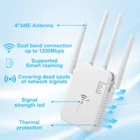 Wi-Fi репитер 1200 Мбит/с 2.4/5 ГГц, усилитель сигнала, до 35 устройств — фото 2