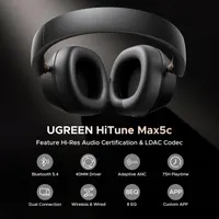 Наушники UGREEN HiTune Max5c, ANC, Bluetooth 5.4, Hi-Res LDAC, 75 ч работы — фото 2