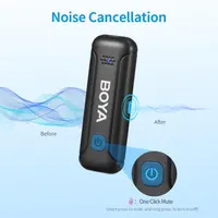 Беспроводной петличный микрофон BOYA для iPhone Lightning, двойной, шумоподавление, зарядный кейс, до 100 м — фото 6