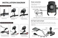 15W Quick Charger Motorcycle Charger Holder Station Mount For 4-7" Phone — фото 4