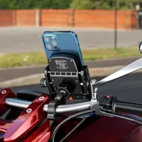 Мотодержатель 4-7" с беспроводной зарядкой 15 Вт, на руль мотоцикла, USB — фото 7