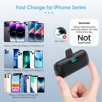 Компактний повербанк для iPhone, 5000 мАг, швидка зарядка PD, LCD-дисплей, чорний — фото 6
