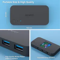 USB 3.0 KVM-переключатель: 2 ПК на 4 USB-устройства, с пультом, для мыши и клавиатуры — фото 2