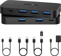 USB 3.0 KVM-переключатель: 2 ПК на 4 USB-устройства, с пультом, для мыши и клавиатуры — фото 3