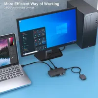 USB 3.0 KVM-перемикач: 2 ПК на 4 USB-пристрої, з пультом, для миші та клавіатури — фото 7