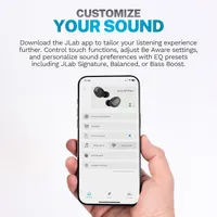Наушники JLab Go Air Pop+, Bluetooth, 35ч, микрофон, USB-C, 3 EQ, TWS, черные — фото 3