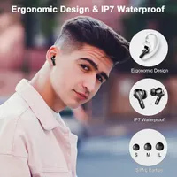 Наушники TWS, Bluetooth 5.4, 4 микрофона ENC, Hi-Fi стерео, 45ч, LED-дисплей, IP7 — фото 5