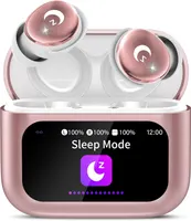Наушники для сна VEKJ, Bluetooth 5.4, сенсорный экран, 48ч звука, режим сна, розовые
