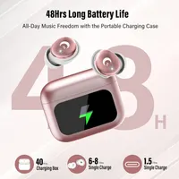 Наушники для сна VEKJ, Bluetooth 5.4, сенсорный экран, 48ч звука, режим сна, розовые — фото 2