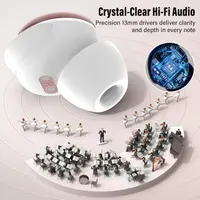Навушники для сну VEKJ, Bluetooth 5.4, сенсорний екран, 48 год звуку, режим сну, рожеві — фото 7