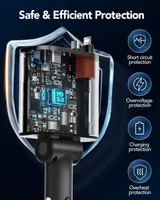 Автозарядка YHTYOH 4-в-1, PD, 2 выдвижных кабеля (Lightning+Type-C), 2 порта, для iPhone, быстрая зарядка — фото 5