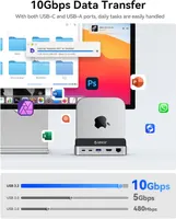 ORICO Minidock Mac mini M4 Dock, 9-in-1 Aluminum Hub with 1T NVMe M.2 SSD — фото 7