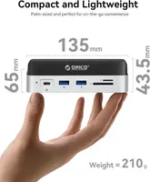 ORICO Minidock Mac mini M4 Dock, 9-in-1 Aluminum Hub with 1T NVMe M.2 SSD — фото 8