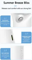 Портативный мини-вентилятор ERUW с распылителем воды, USB, 3 скорости, ручной, белый