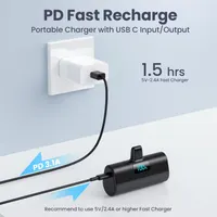Міні-повербанк HETP для iPhone 5200мАч, PD 20Вт, вбудований Lightning, ультракомпактний, MFi