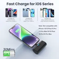 Мини-повербанк HETP для iPhone 5200мАч, PD 20Вт, встроенный Lightning, компактный — фото 5