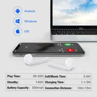 Бездротові навушники TWS-i12, Bluetooth 5.0, 3D Стерео, IPX5, з кейсом, авто-сопряження, білі — фото 4