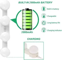 Портативна лампа для макіяжу, бездротова LED, 3 кольори, 10 рівнів яскравості, для туалетного столика — фото 3