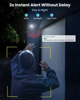 Камера ieGeek 2K 3MP, вулична, WiFi, акумулятор, прожектор, сирена, AI-детекція, Alexa — фото 2
