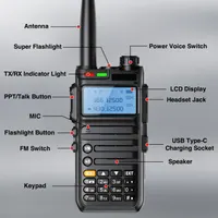 Dual Band Ham Radio Rechargeable Handheld Two Way Walkie Talkie with One-Key Frequency Copy, Super Bright Flashlight, and High Capacity Battery — фото 5