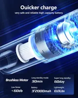 Ручной пылесос Laresar Elite 8, 18000Pa, 4-в-1, беспроводной, HEPA, для авто, дома, 3 скорости — фото 5