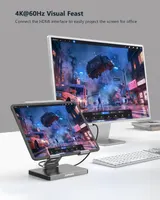 Хаб-подставка NOVOBAY ST901 для iPad Pro/Air, USB-C, 4K 60Hz HDMI, PD, SD/TF, 3xUSB 3.0, Audio — фото 8