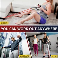 Набор эспандеров WHATAFIT (11 шт), трубчатые резинки для фитнеса, с ручками, манжетами, якорем — фото 4