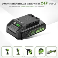 Аккумуляторы VANON (2 шт) для Greenworks 24V 3.0Ah, замена 29842 29852, Li-ion батарея для инструмента — фото 4