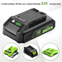 Аккумуляторы VANON (2 шт) для Greenworks 24V 3.0Ah, замена 29842 29852, Li-ion батарея для инструмента — фото 6