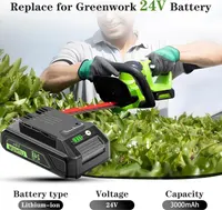 Акумулятори VANON (2 шт) для Greenworks 24V 3.0Ah, заміна 29842 29852, Li-ion батарея для інструменту — фото 2