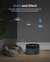 Cat Water Fountain for Drinking: Cat Fountain - 2L Pet Water Dispenser - Drinking Dog Bowl - Super Silent - with 6 Filters + 3 Sponges - GIOTOHUN — фото 3
