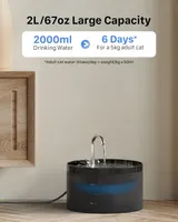 Cat Water Fountain for Drinking: Cat Fountain - 2L Pet Water Dispenser - Drinking Dog Bowl - Super Silent - with 6 Filters + 3 Sponges - GIOTOHUN — фото 5