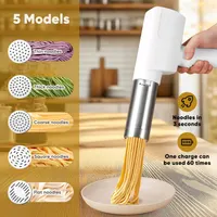USB Electric Pasta Machine, Pasta Maker 2000 mAh with 5 Moulds, White, Portable Pasta Machine — фото 6