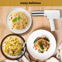 USB Electric Pasta Machine, Pasta Maker 2000 mAh with 5 Moulds, White, Portable Pasta Machine — фото 7