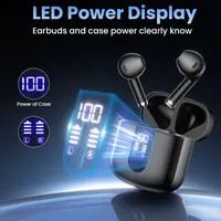 Бездротові навушники S05-0699, Bluetooth 5.3, Deep Bass, 48г, LED-дисплей, IPX7, мікрофон (Чорні) — фото 7